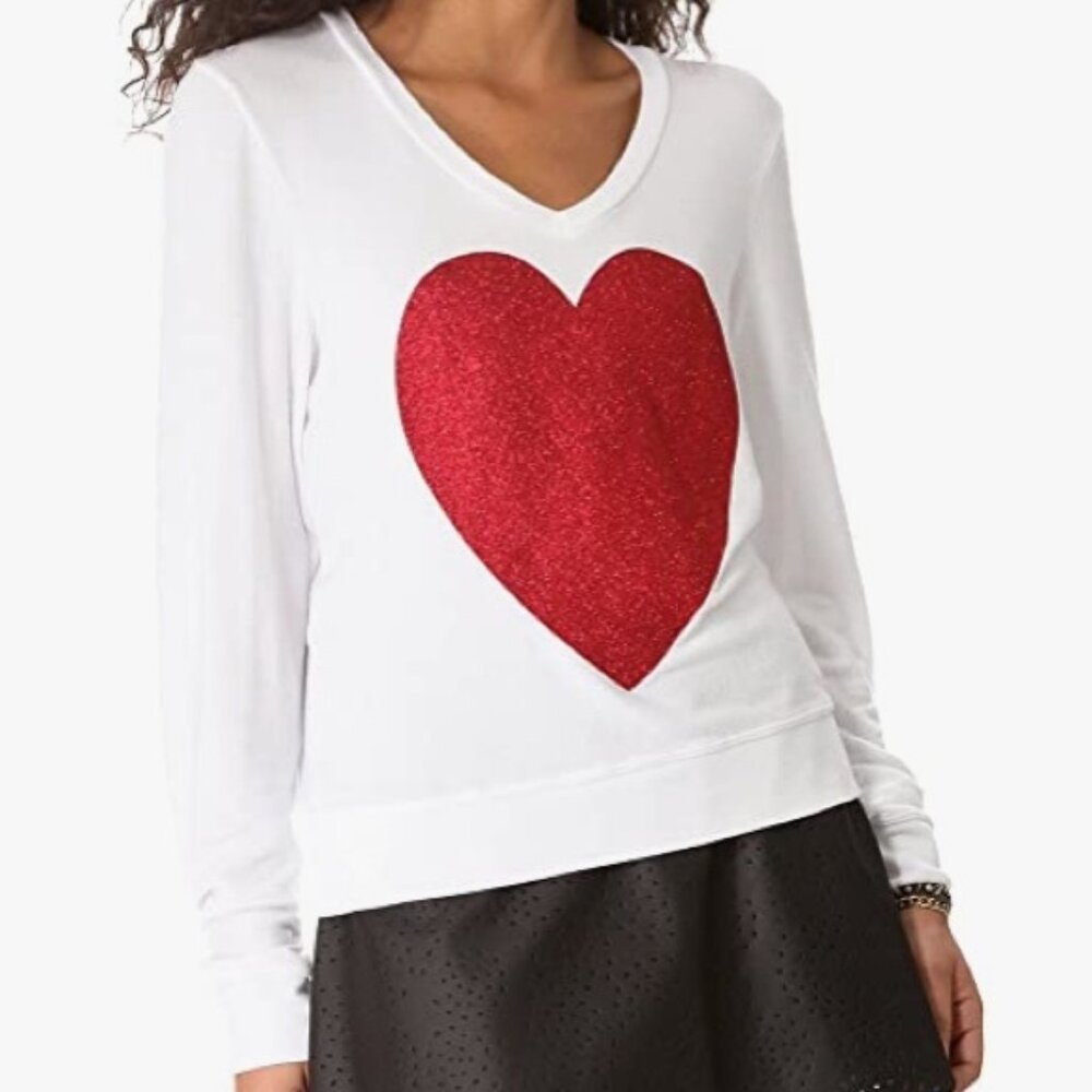 Wildfox Red Heart White Sweater